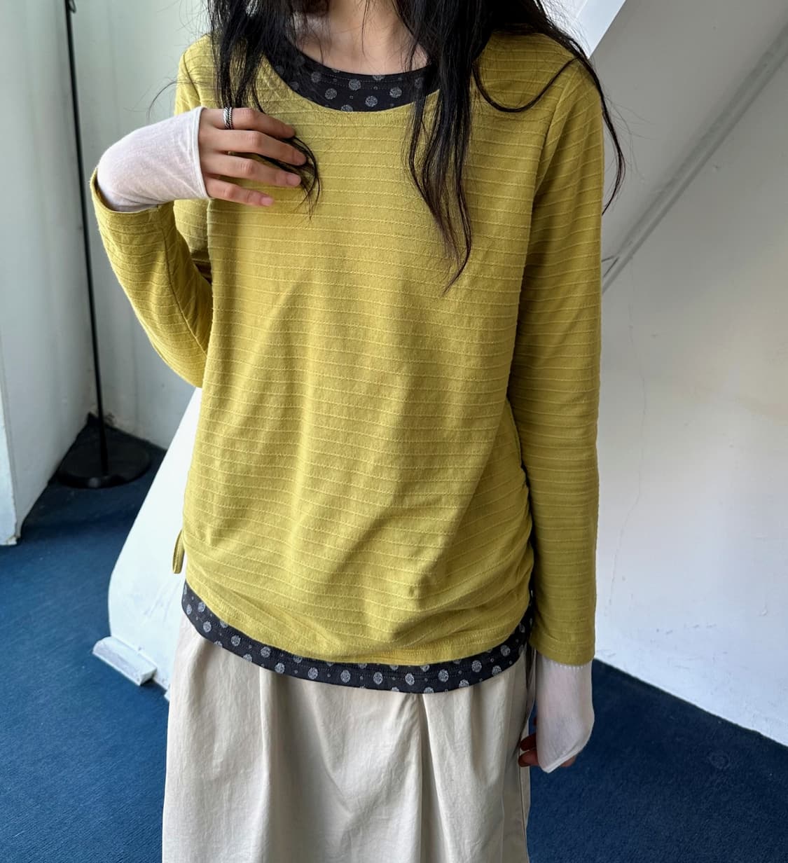 Design panel cotton L/S TOP 상품이미지9