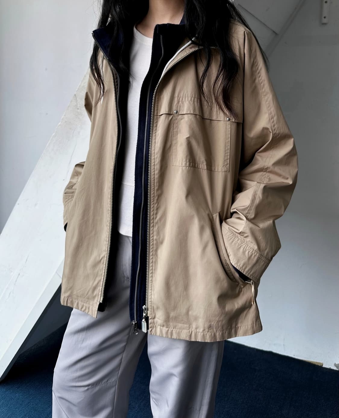 Light poly utility design zip jacket 상품이미지4