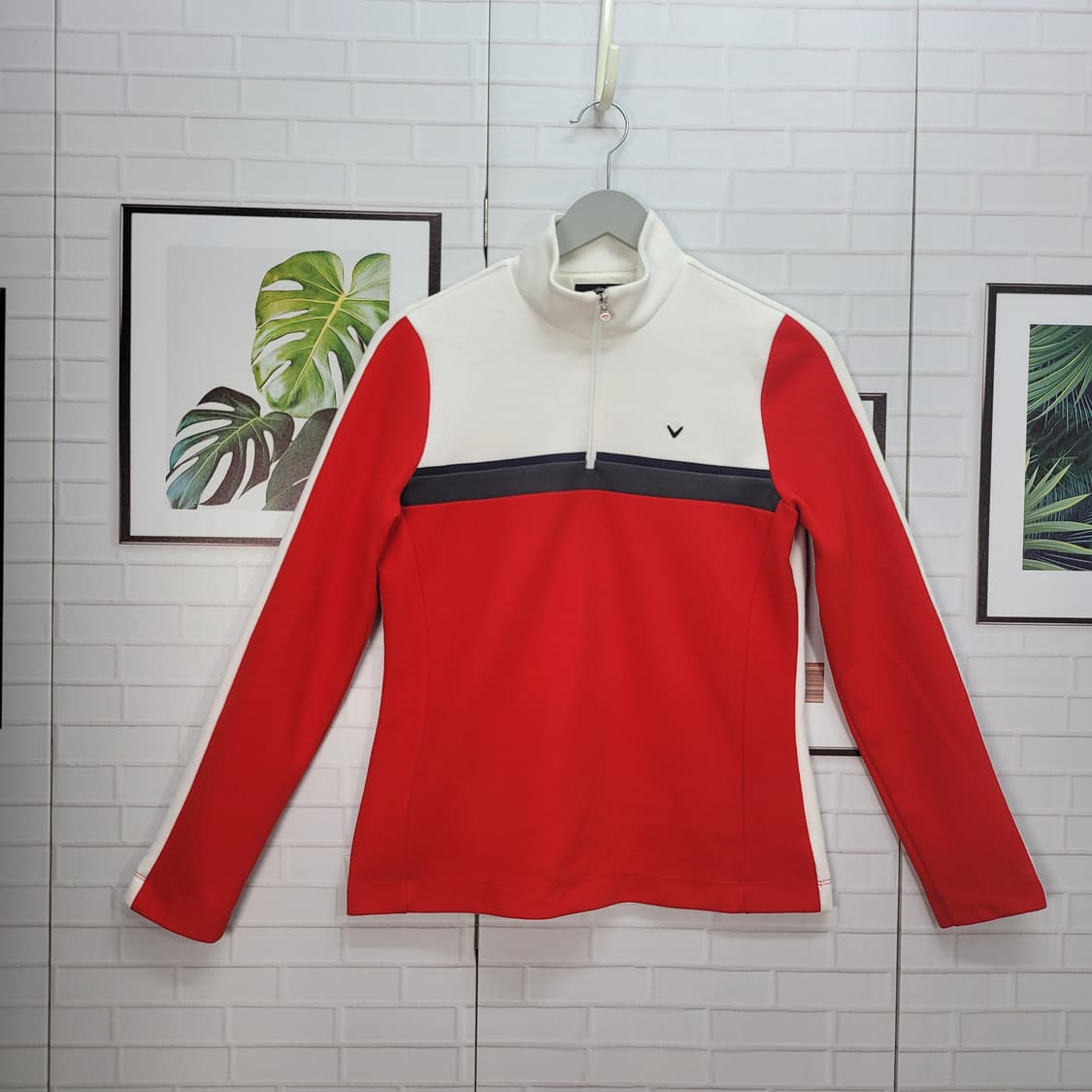 캘러웨이 방풍 반집업 니트 긴팔 티셔츠 골프웨어 95사이즈 새상품급 상품이미지1