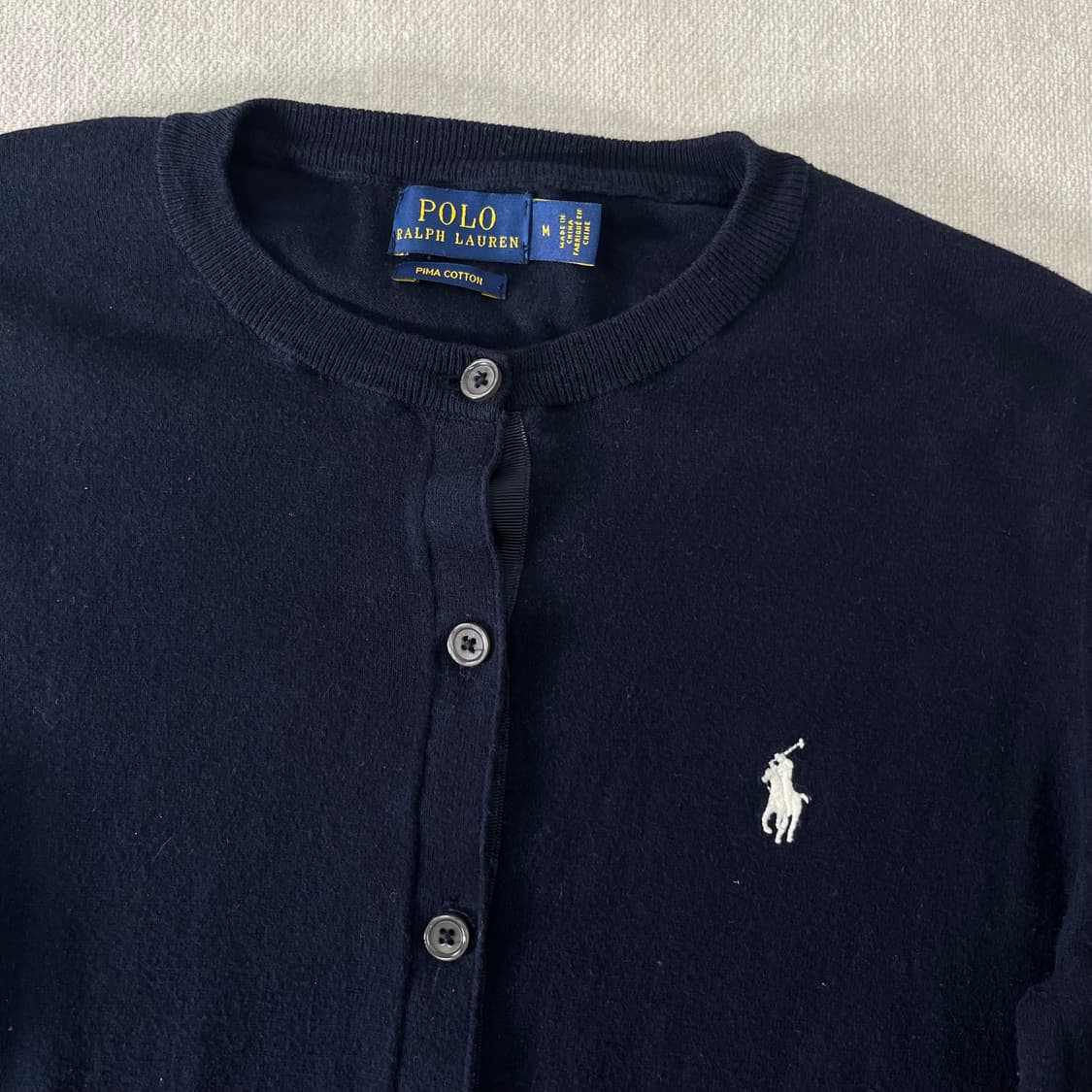 W 95 폴로랄프로렌 스몰포니 코튼 네이비 가디건 상품이미지2