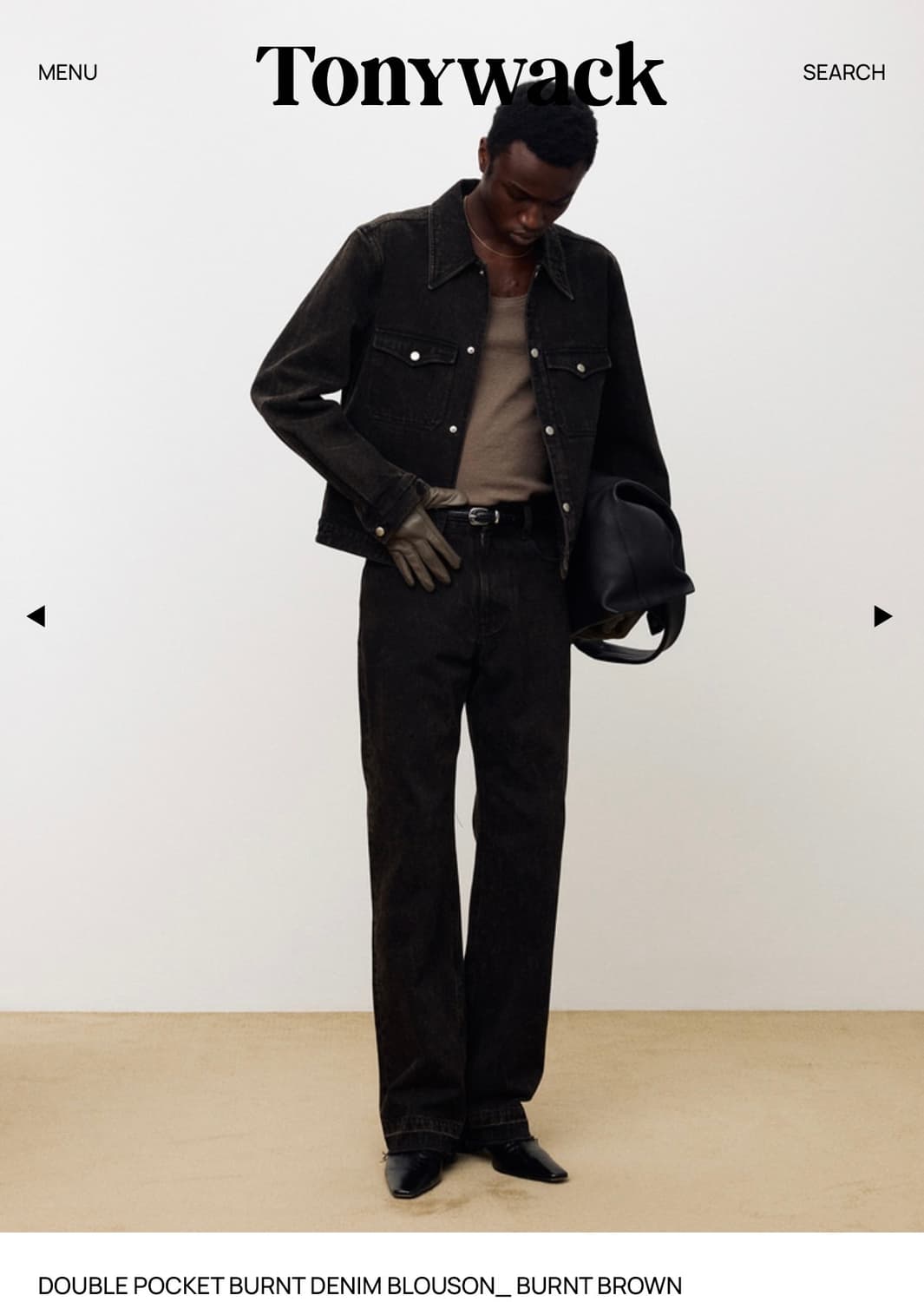 (L) 토니웩 더블 포켓 번트 데님 블루종 크롭 자켓 판매 상품이미지5