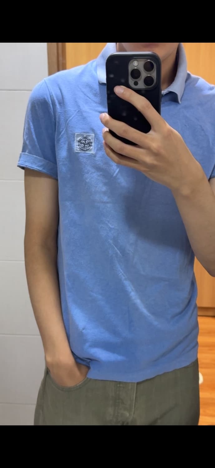 스톤아일랜드 반팔 카라티 M 스카이블루 상품이미지1