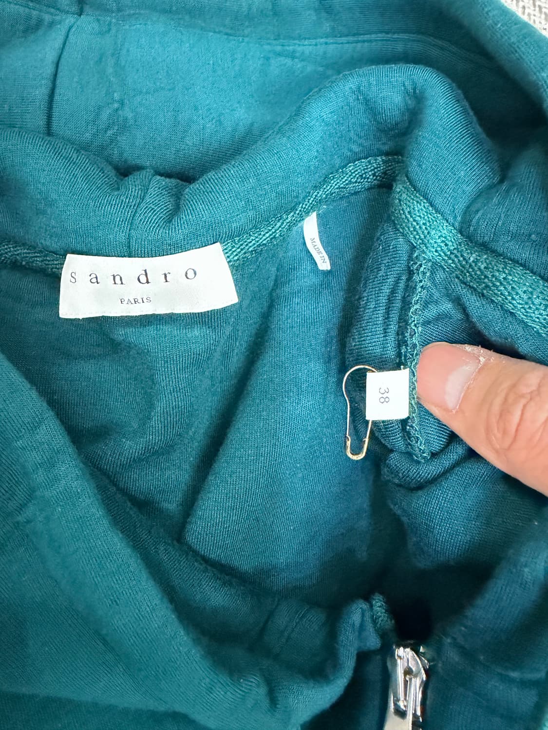 정품) 산드로 레이어드 플리츠 후드 원피스 38 상품이미지7