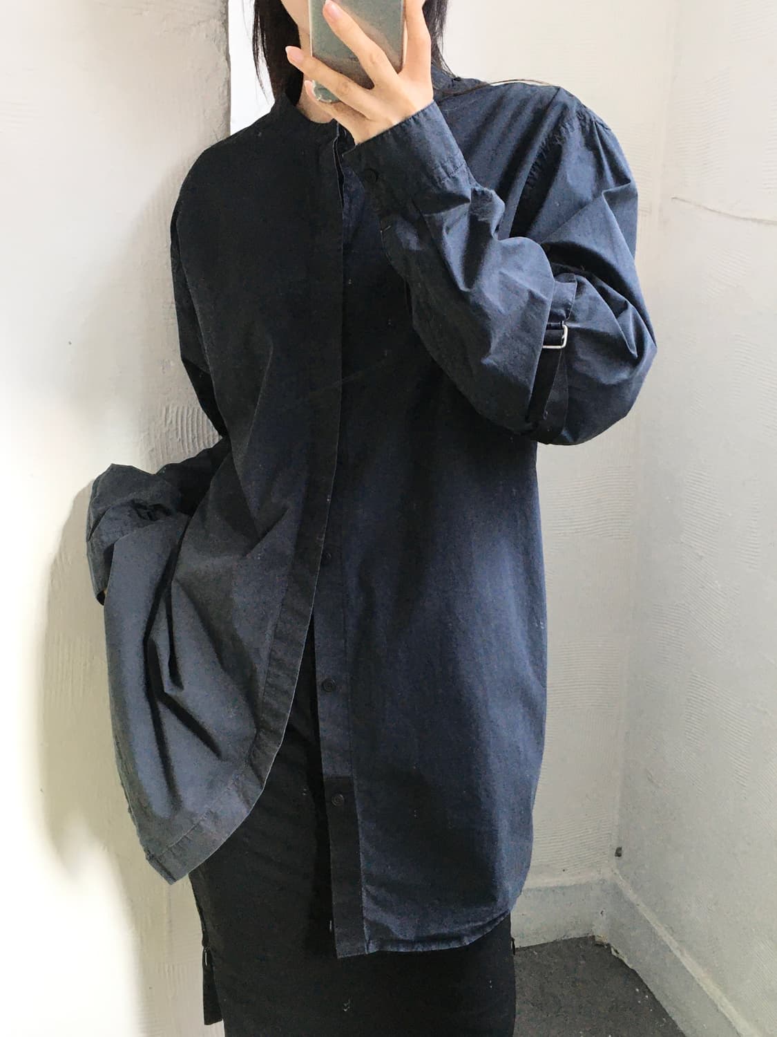 Helmut Lang 헬무트랭 딥그레이 논카라 버튼 자켓 상품이미지1