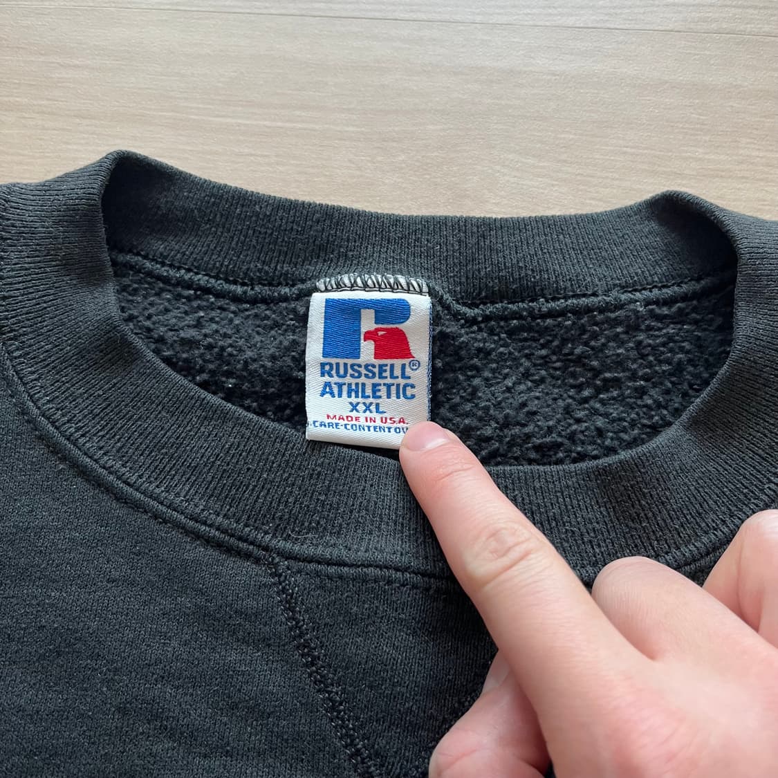 [2XL] 90s 빈티지 러셀 스웻셔츠 맨투맨 블랙 상품이미지2