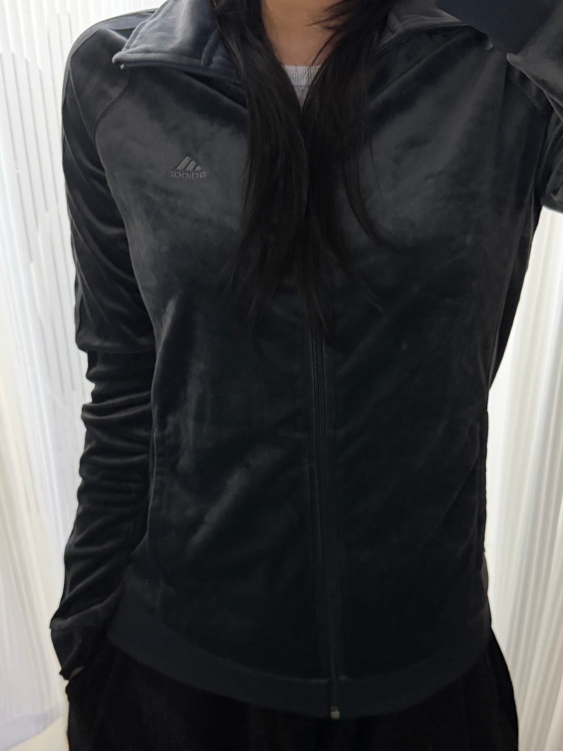 아디다스 그레이 벨벳 져지 집업 S 상품이미지1