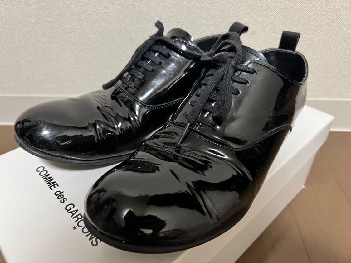 꼼데가르송 트리콧 에나멜 플레인토 더비슈즈 상품이미지2