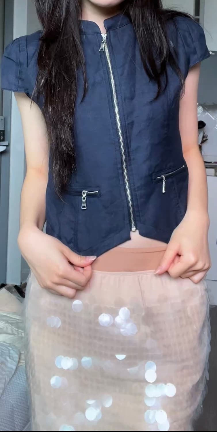 Apricot sequin mini skirt 상품이미지4