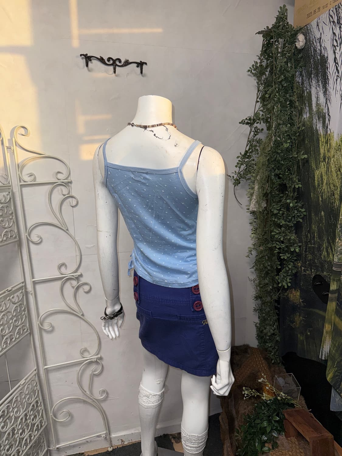 Pink mute blue side shirring sleeveless 상품이미지6