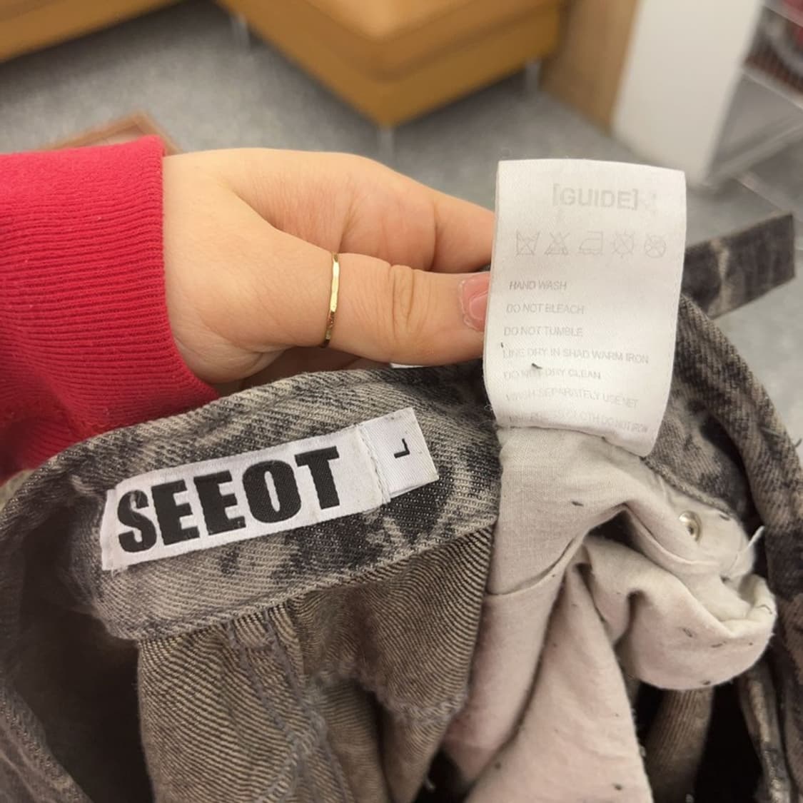 SEEOT 빈티지 아메카지 스트릿 펑크 데미지 코튼팬츠 L C09256 상품이미지5