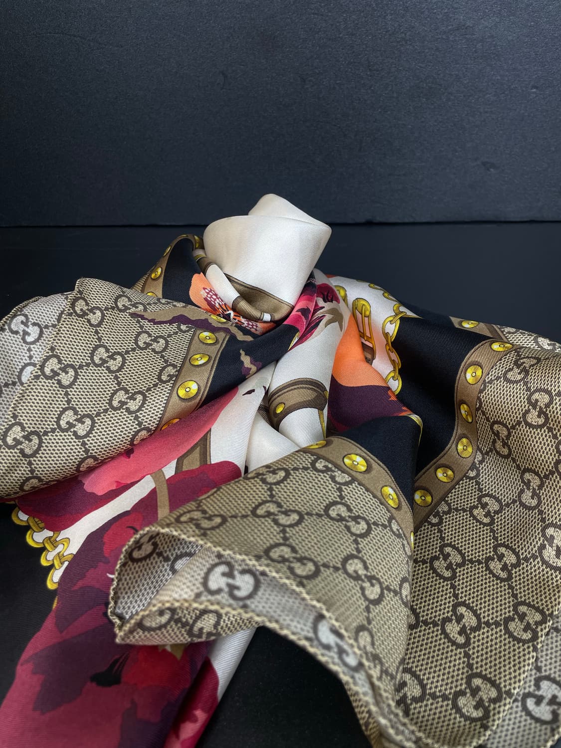 GUCCI 구찌 GG 플라워 실크 스카프 상품이미지2