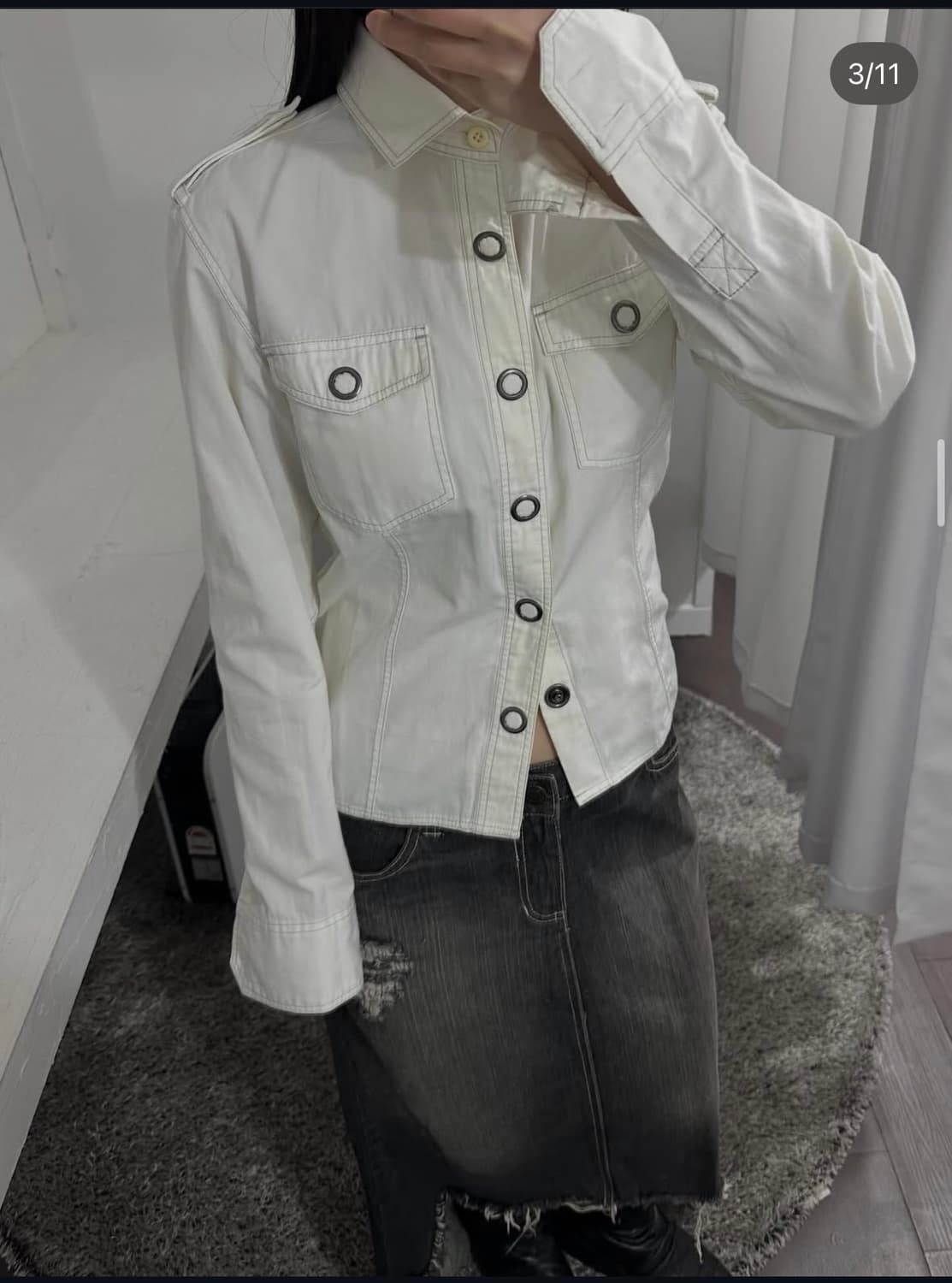 tornado mart white shirt jacket 상품이미지2