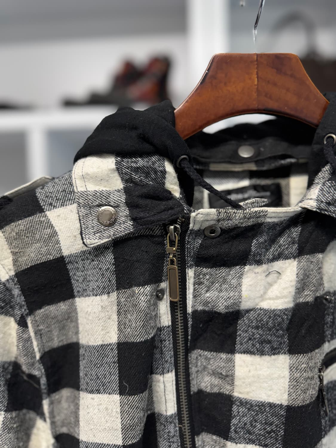 in the attic 체크 라이더 스타일 자켓 상품이미지2