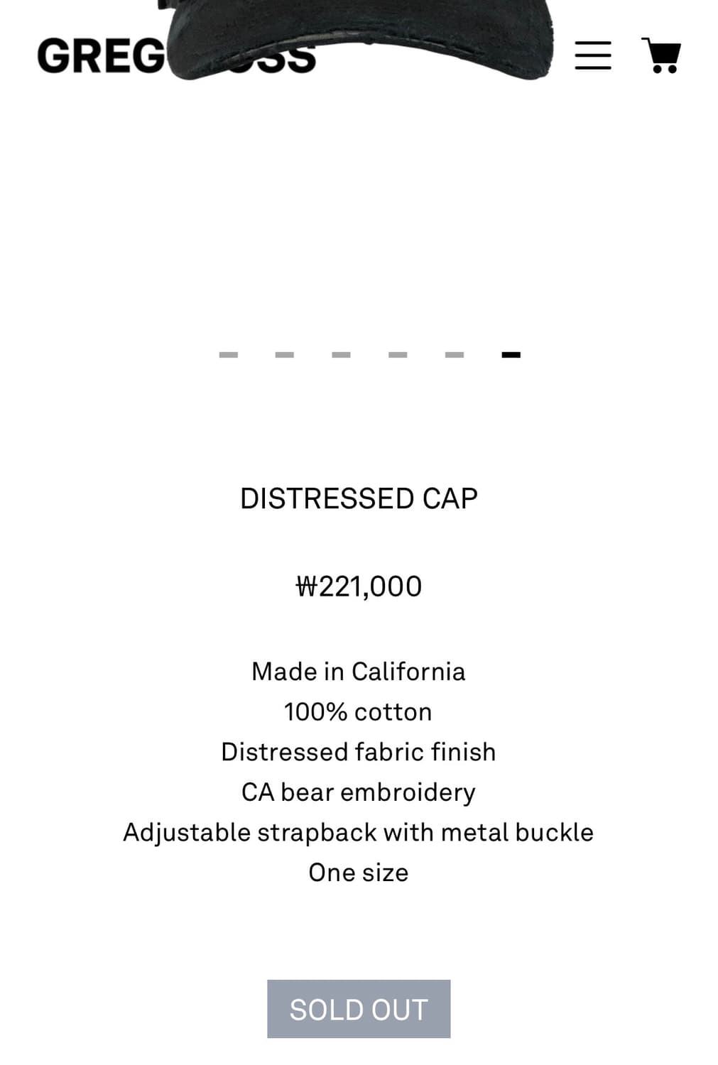 [OS] GREG ROSS distressed cap  상품이미지6