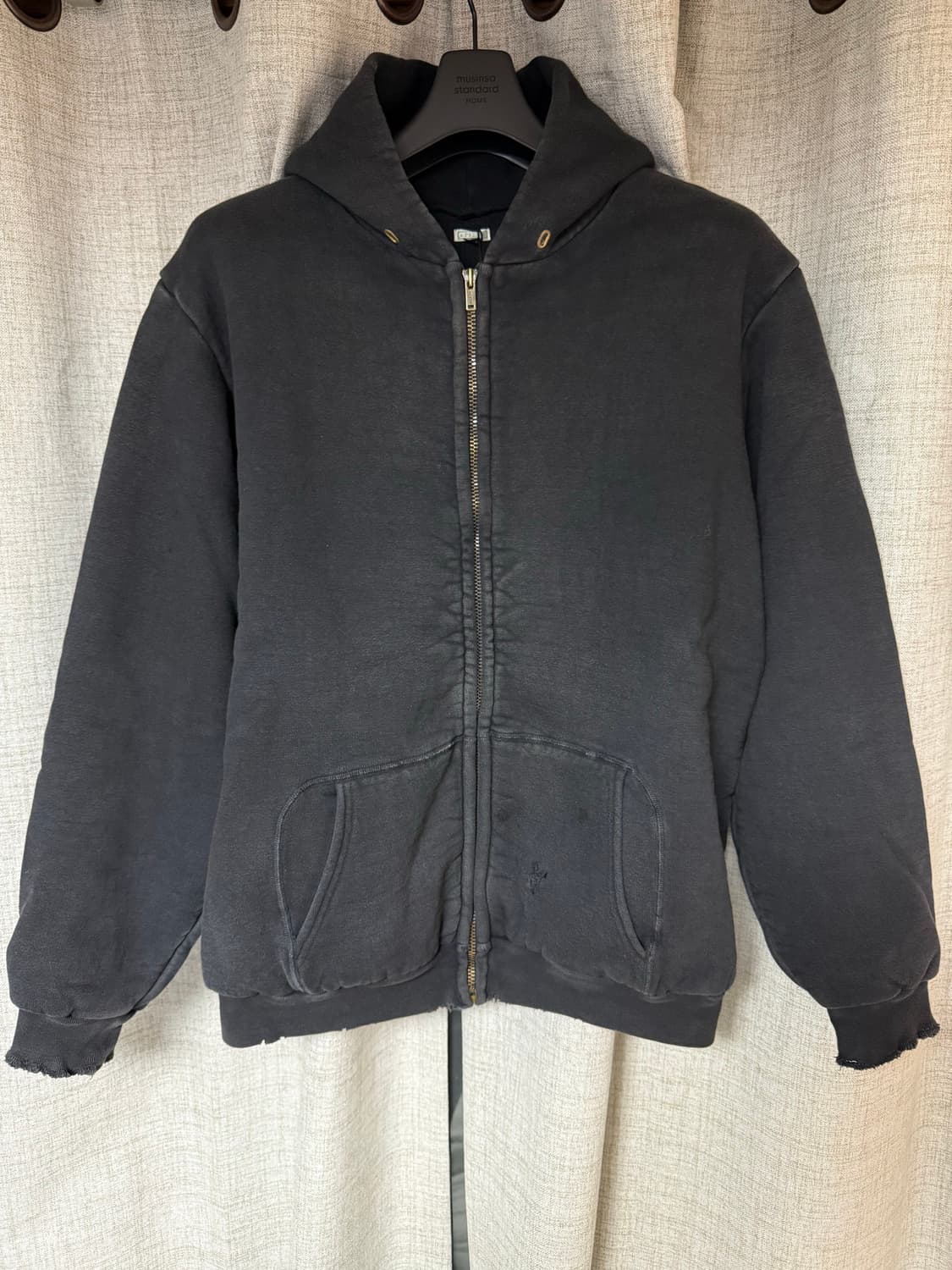 [2]아프레쎄 25 빈티지 후드 집업 블랙 상품이미지1