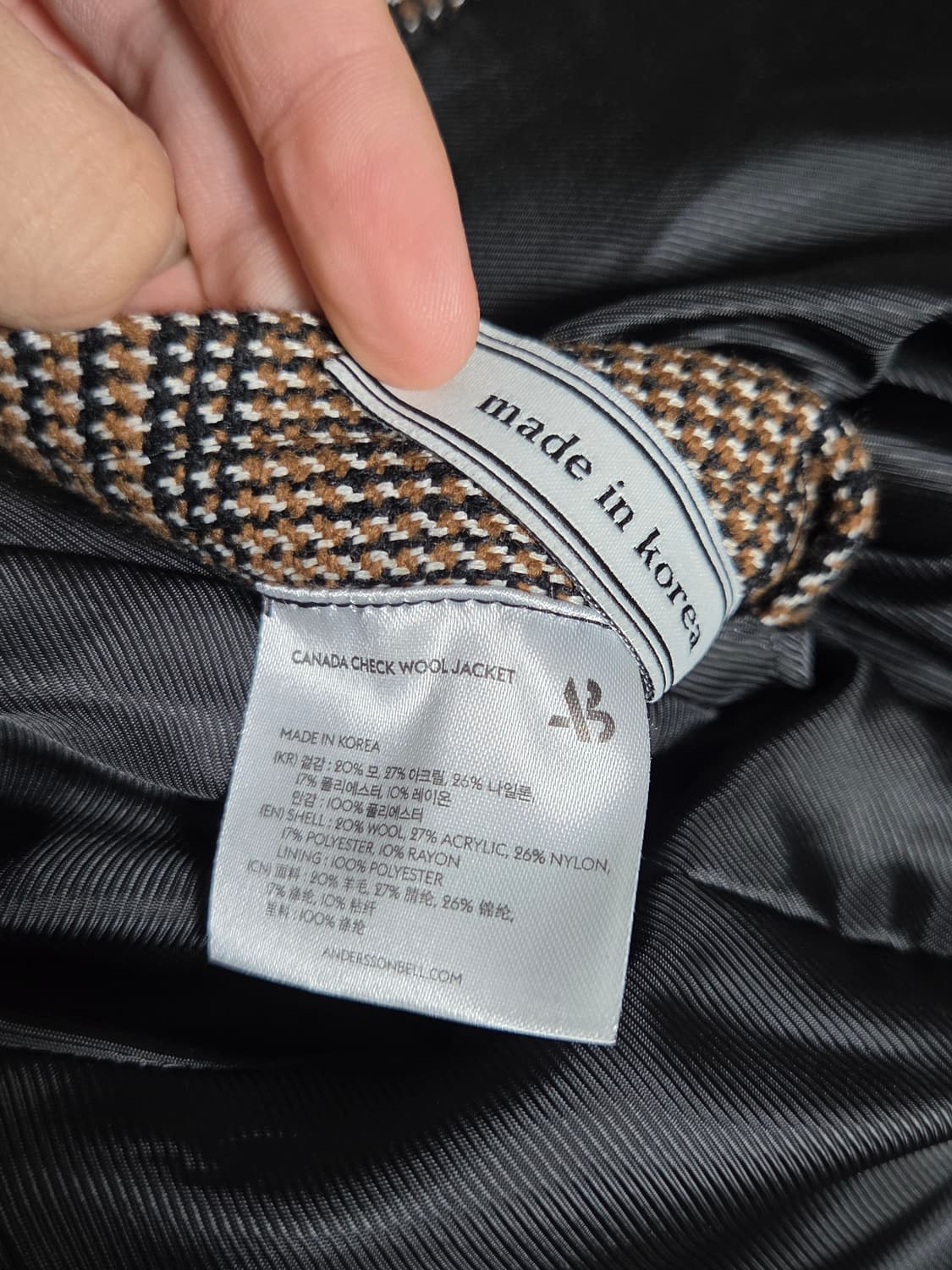 (정품) [앤더슨벨] 캐나다 체크 울 자켓 | 00109 상품이미지4