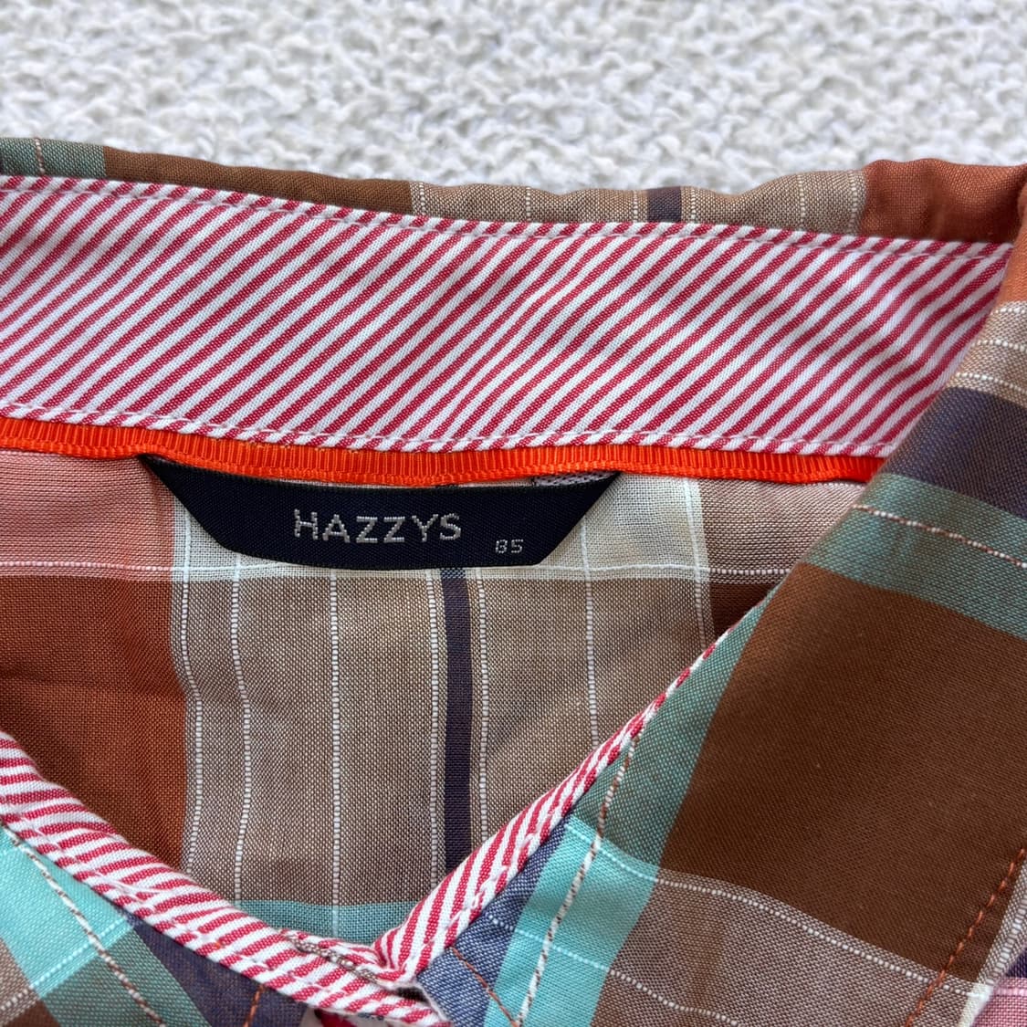 85 헤지스 체크패턴 반팔 셔츠 0420E 상품이미지3