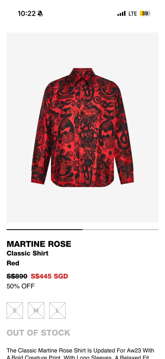 마틴로즈 23AW 클래식 실크 셔츠 상품이미지3