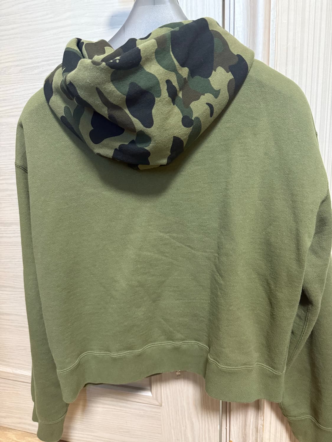 베이프 카키 크롭 퍼스트 카모 녹계 후드집업  상품이미지4