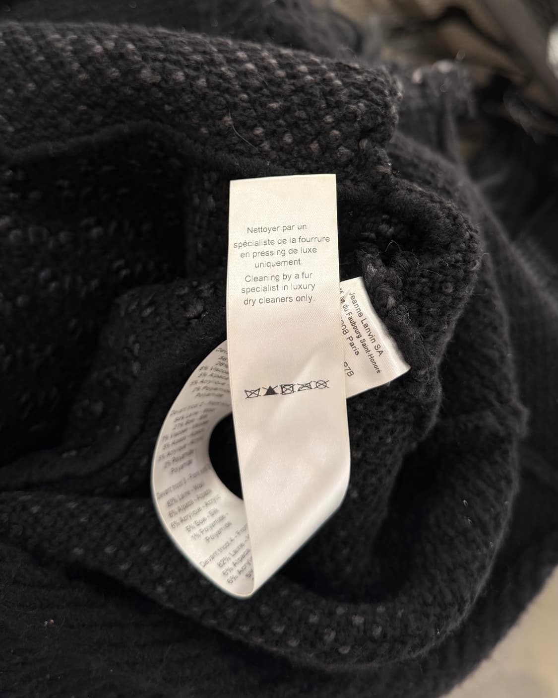 랑방 블랙 울 실크 양털카라 가디건 코트 상품이미지10