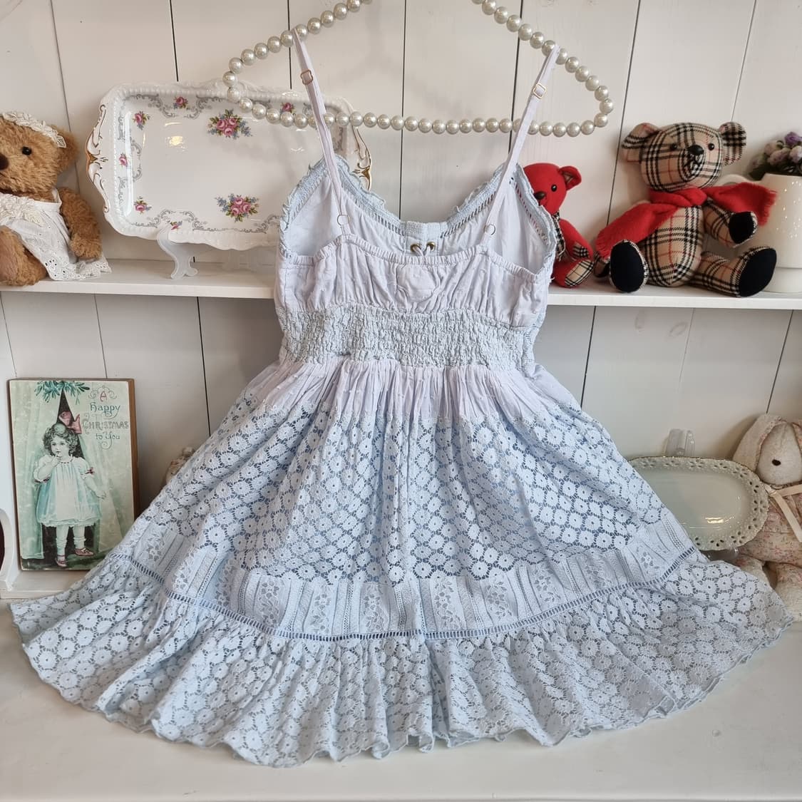 리즈리사(Liz Lisa) 하늘빛 레이스업 뷔스티에 미니원피스 상품이미지8