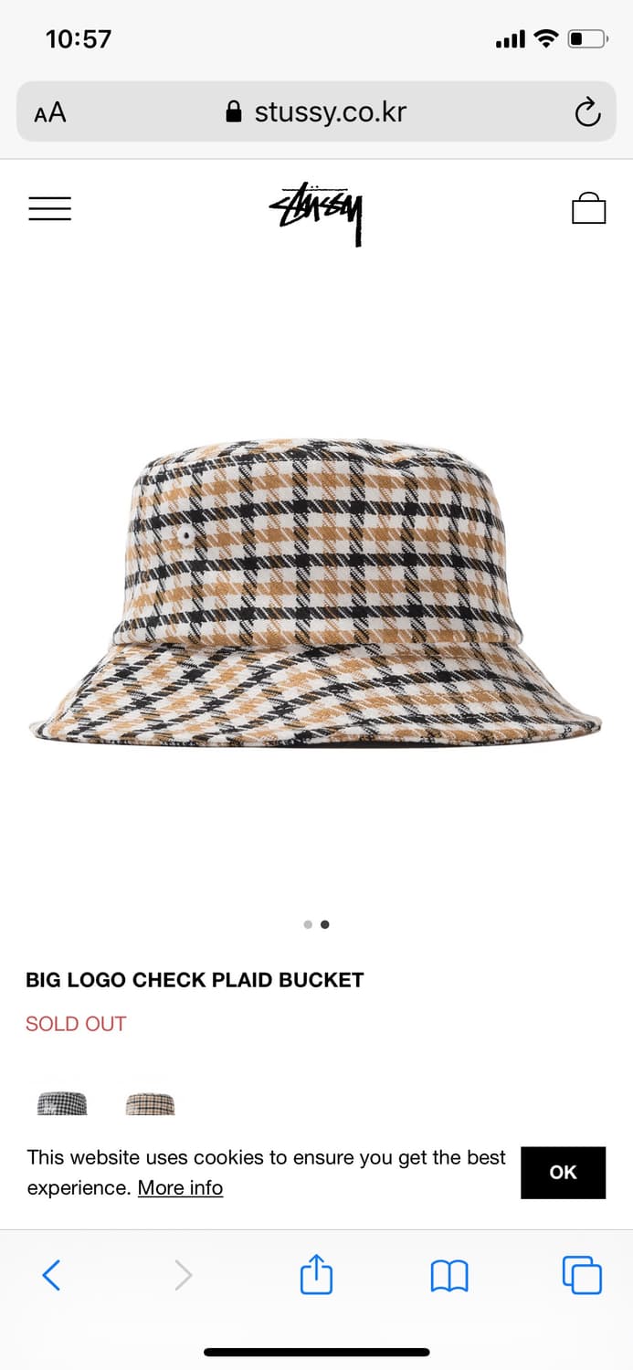 스투시 빅로고 체크 버킷햇 모자 상품이미지4