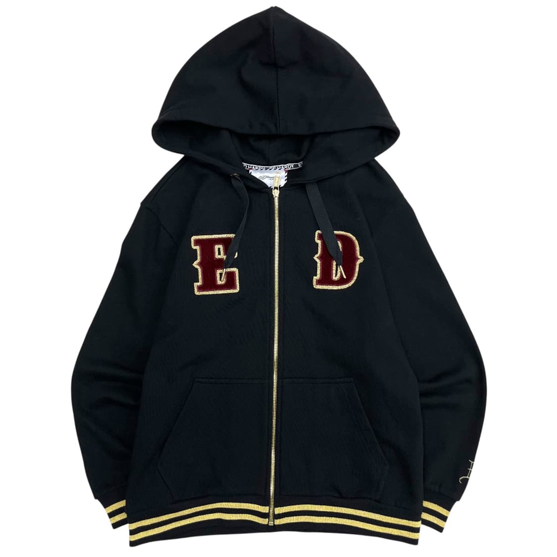 에드하디 골드포인트 크롬맛 블랙 후드집업 S 상품이미지2