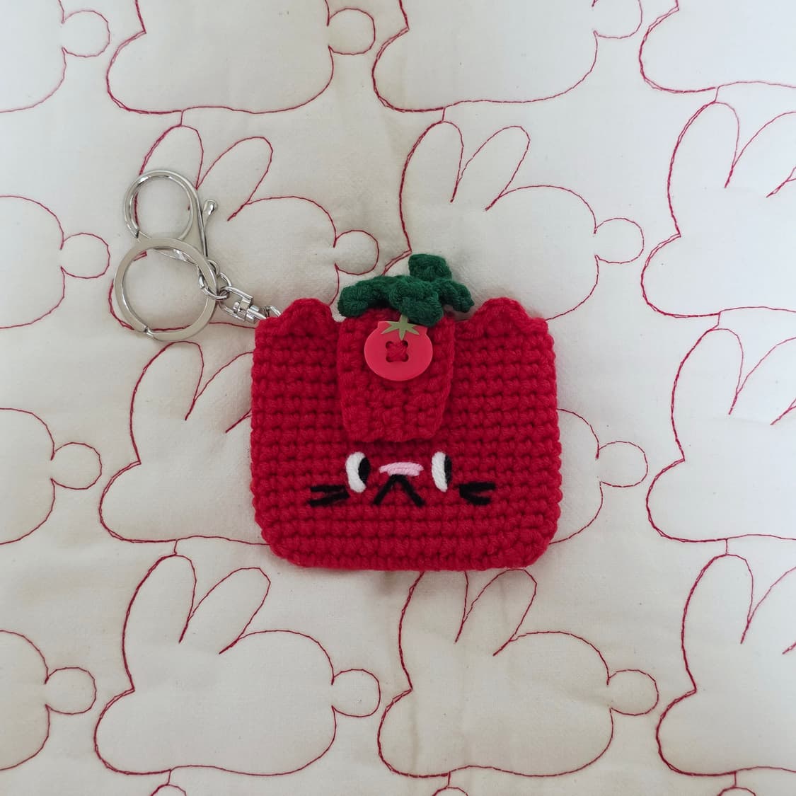 핸드메이드 뜨개 토마토 키링 카드지갑 상품이미지2