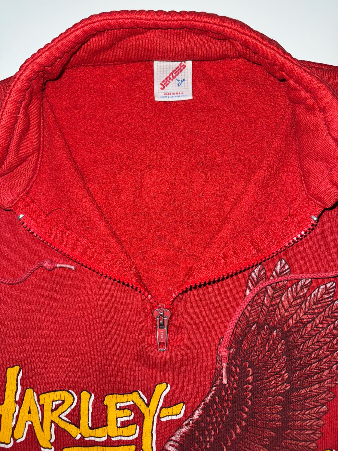 [L] 빈티지 할리데이비슨 쿼터 집업 스웻셔츠 상품이미지3