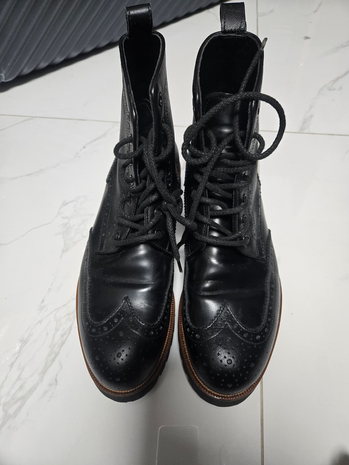 Dsquared2 블랙 레이스업 고무 밑창 부츠 265 상품이미지1