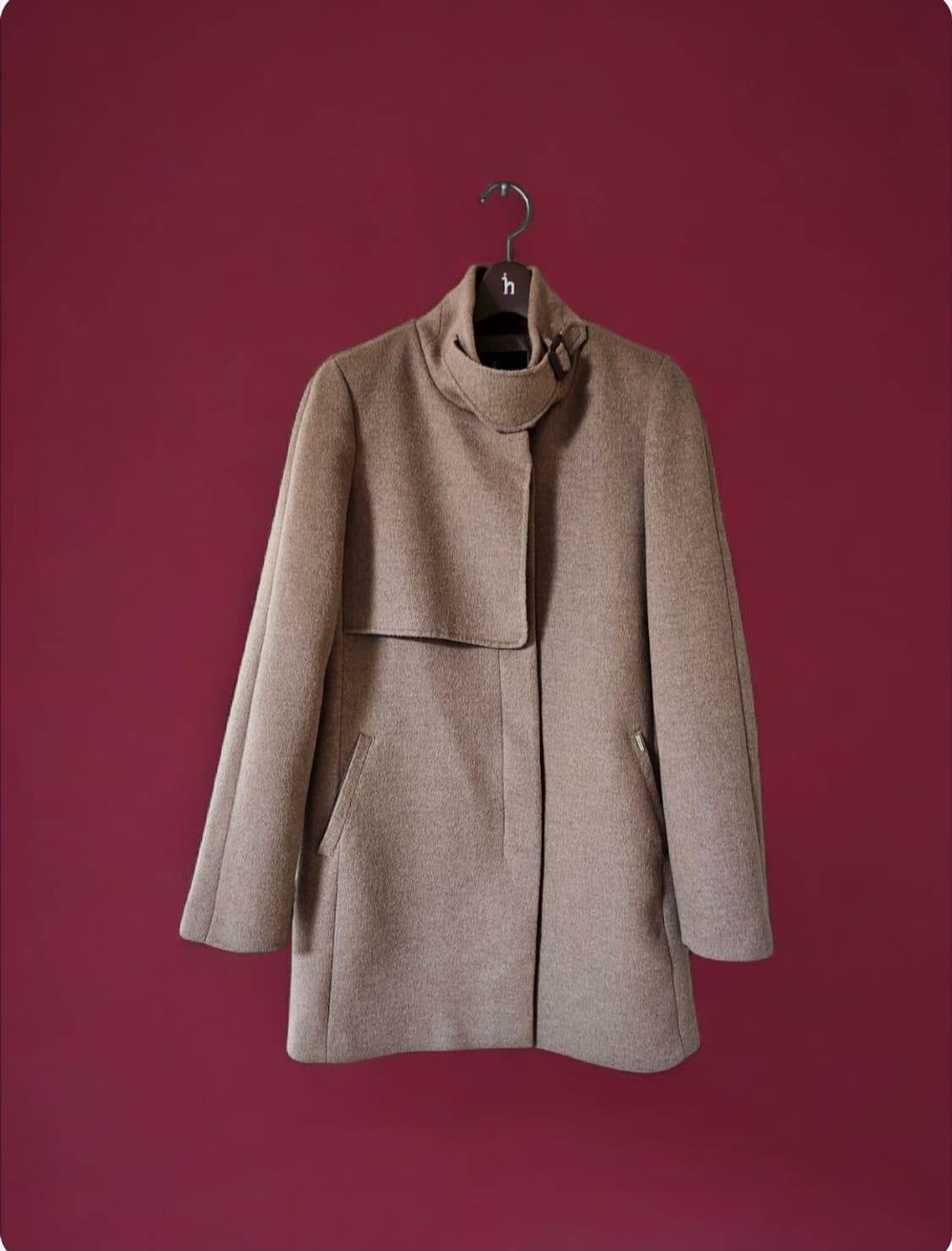 헤지스레이디스 울 하프코트 | 배색 안감 | 드라이 완료 A급 상품이미지2