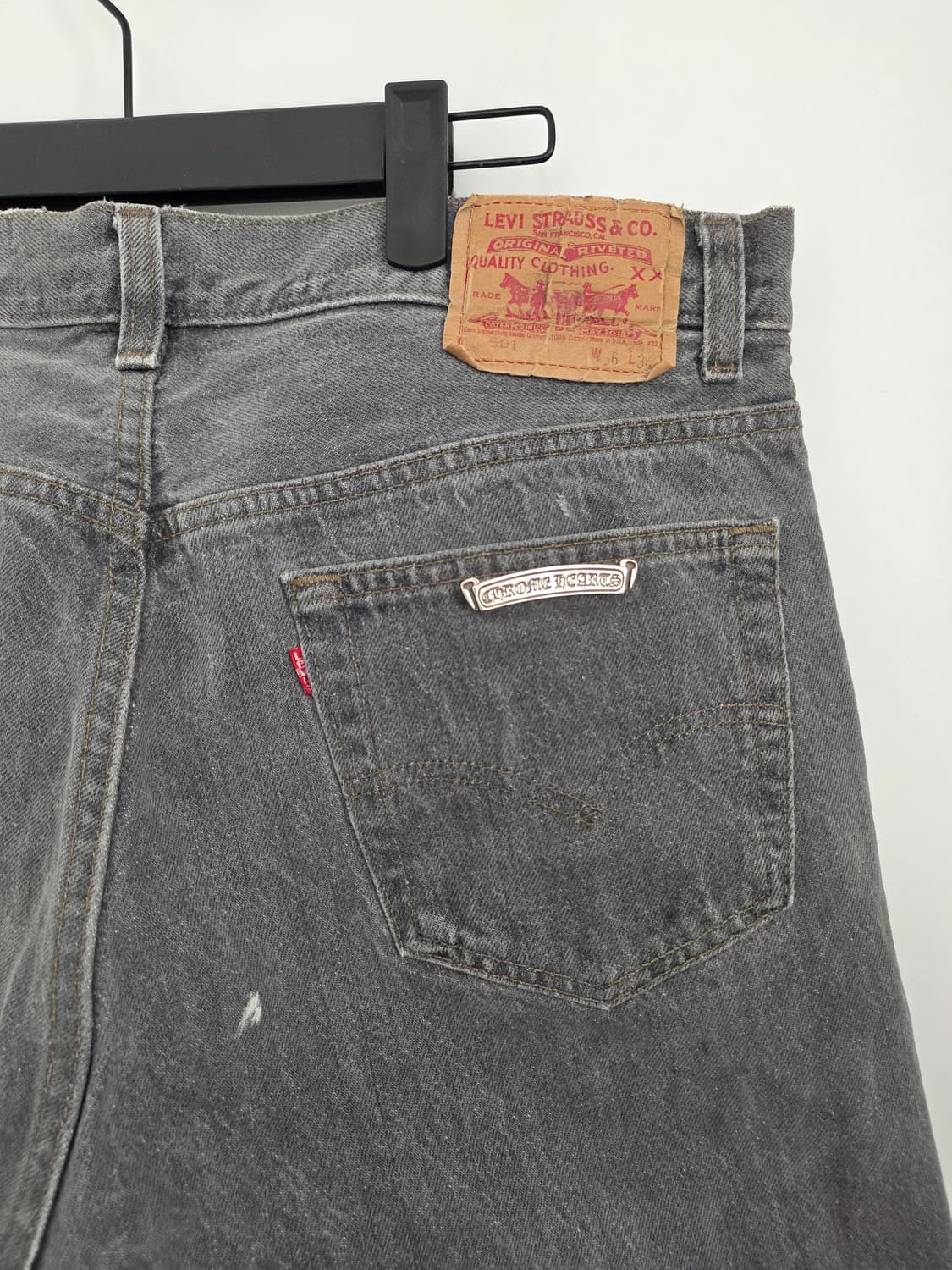 [34] 크롬하츠 리바이스 빈티지 501 플레인 블랙 워싱 데님 상품이미지3