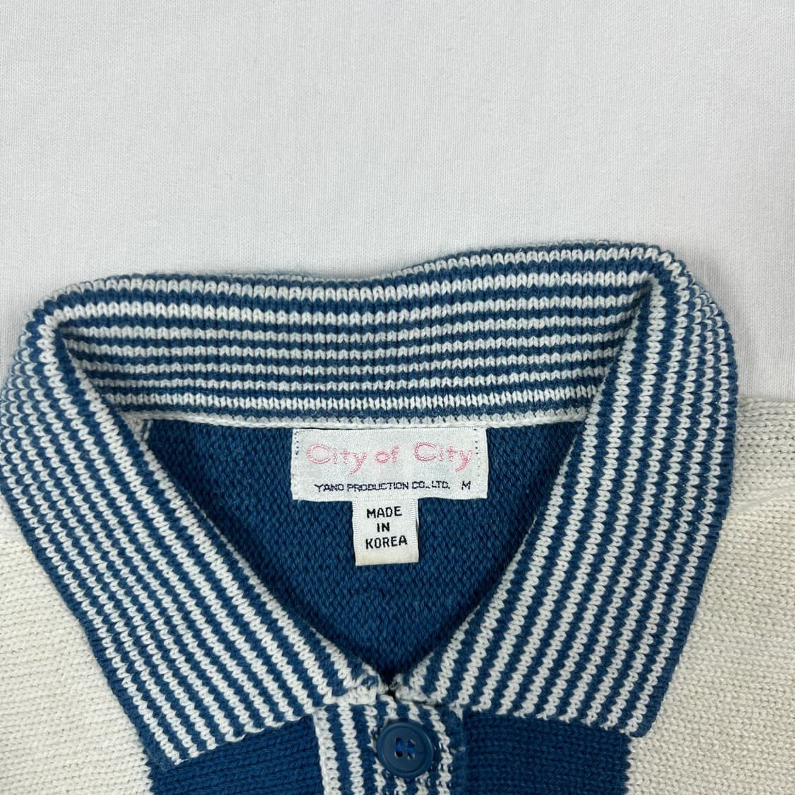 90‘s 빈티지 city of city 반팔 피케 니트 상품이미지6