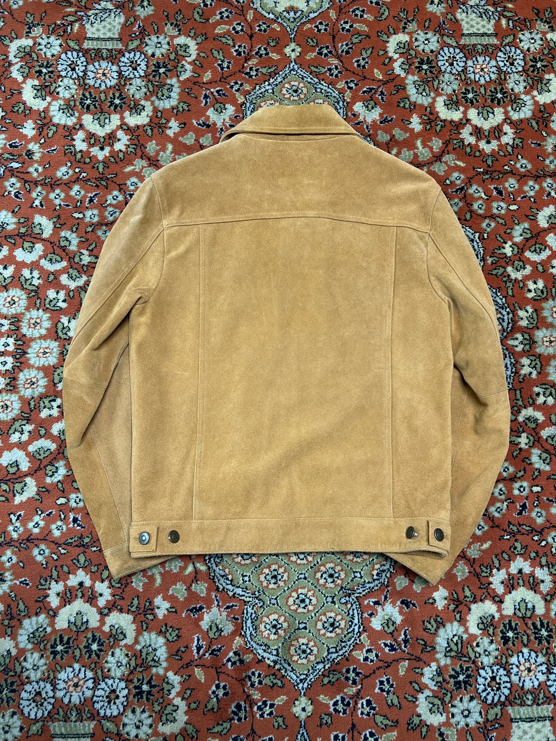 [M] 도프제이슨 리얼 소가죽 스웨이드 트러커 자켓 카멜 상품이미지3