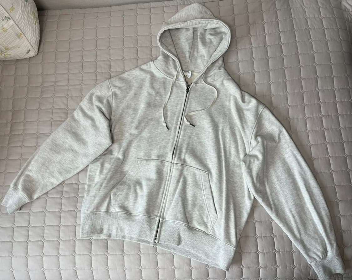 토피 2WAY 스웻 후드 집업 오트밀 XL 상품이미지1