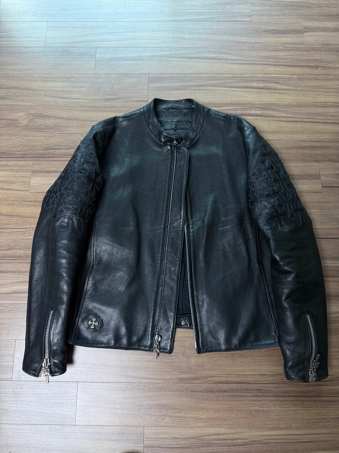 [L] 원오브원 크롬하츠 엘리게이터 패치 레더자켓 상품이미지1