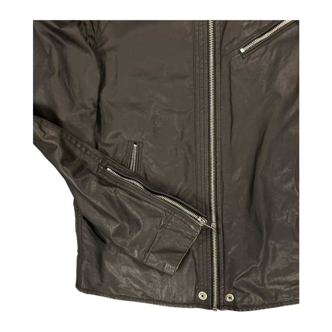 L) 디젤 블랙 코팅 코튼 바이커 자켓 상품이미지3