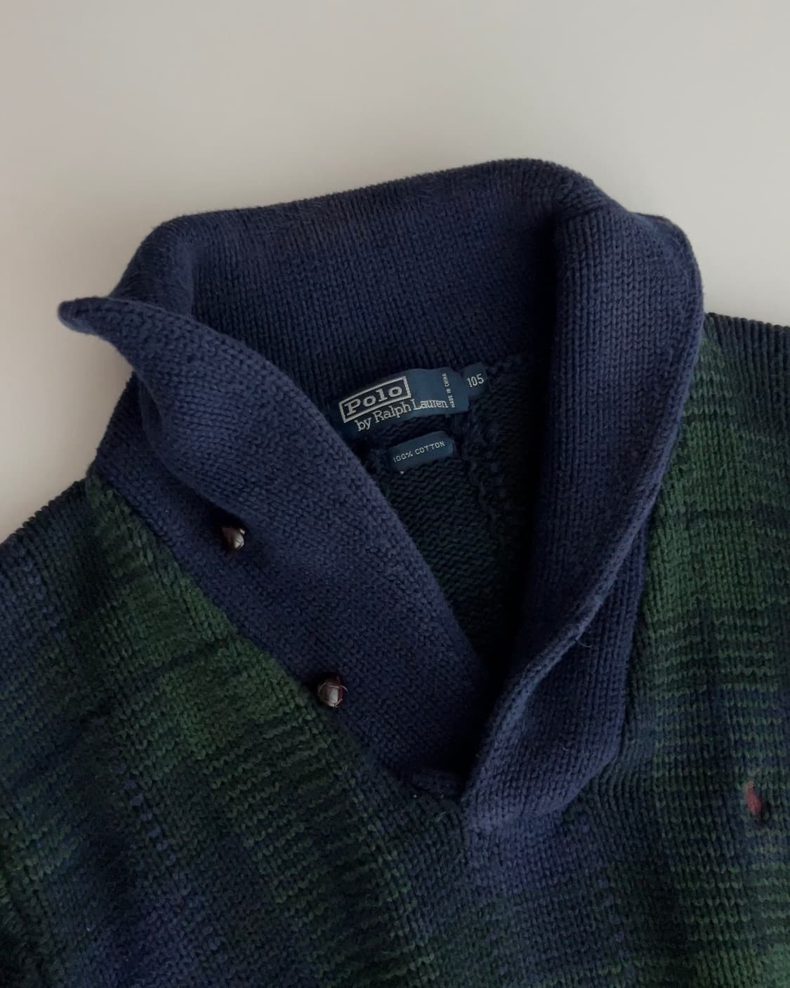 폴로 랄프로렌 블랙와치 숄카라 니트 105 상품이미지2