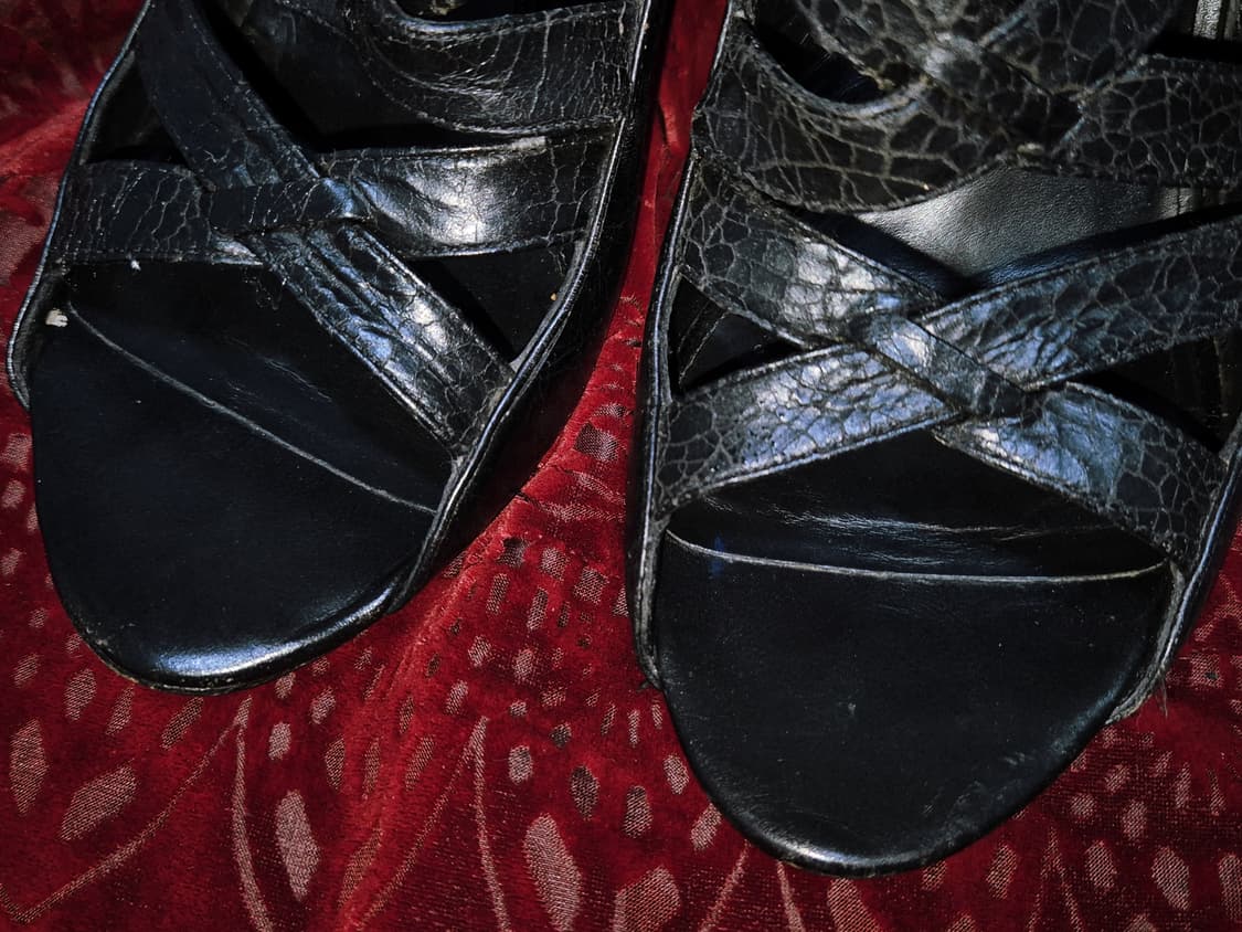Vintage Black fallen wedge phyton 상품이미지4