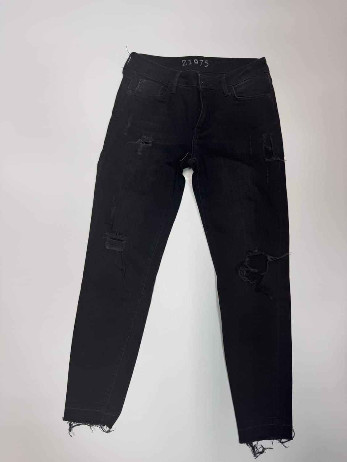 여성 자라 ZaRa Z1975 데미지 찢청 블랙진 상품이미지1