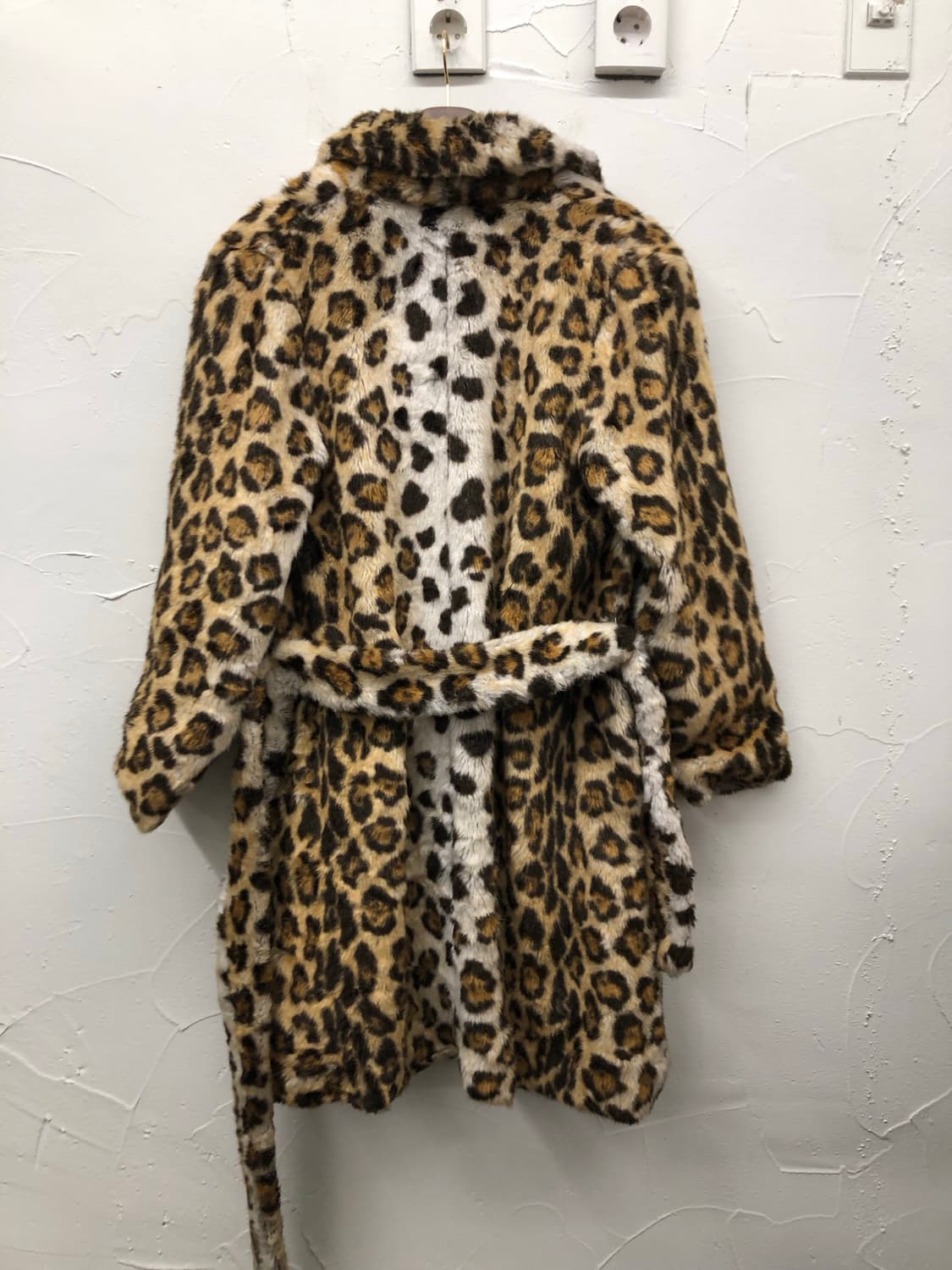 일본 생산 레오파드 퍼 로브 코트 상품이미지2