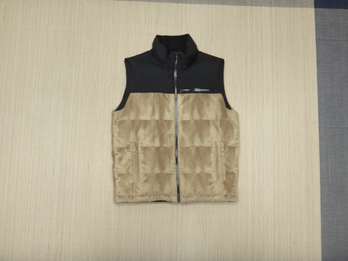 (L/100) 코오롱스포츠 구스다운 스웨이드 패딩 베스트 상품이미지1