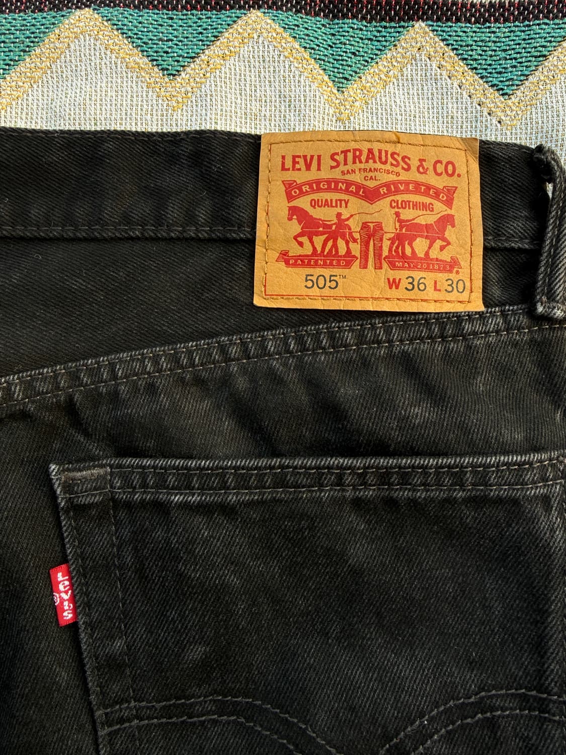 리바이스 505 흑청 36/30 지퍼플라이 상품이미지1