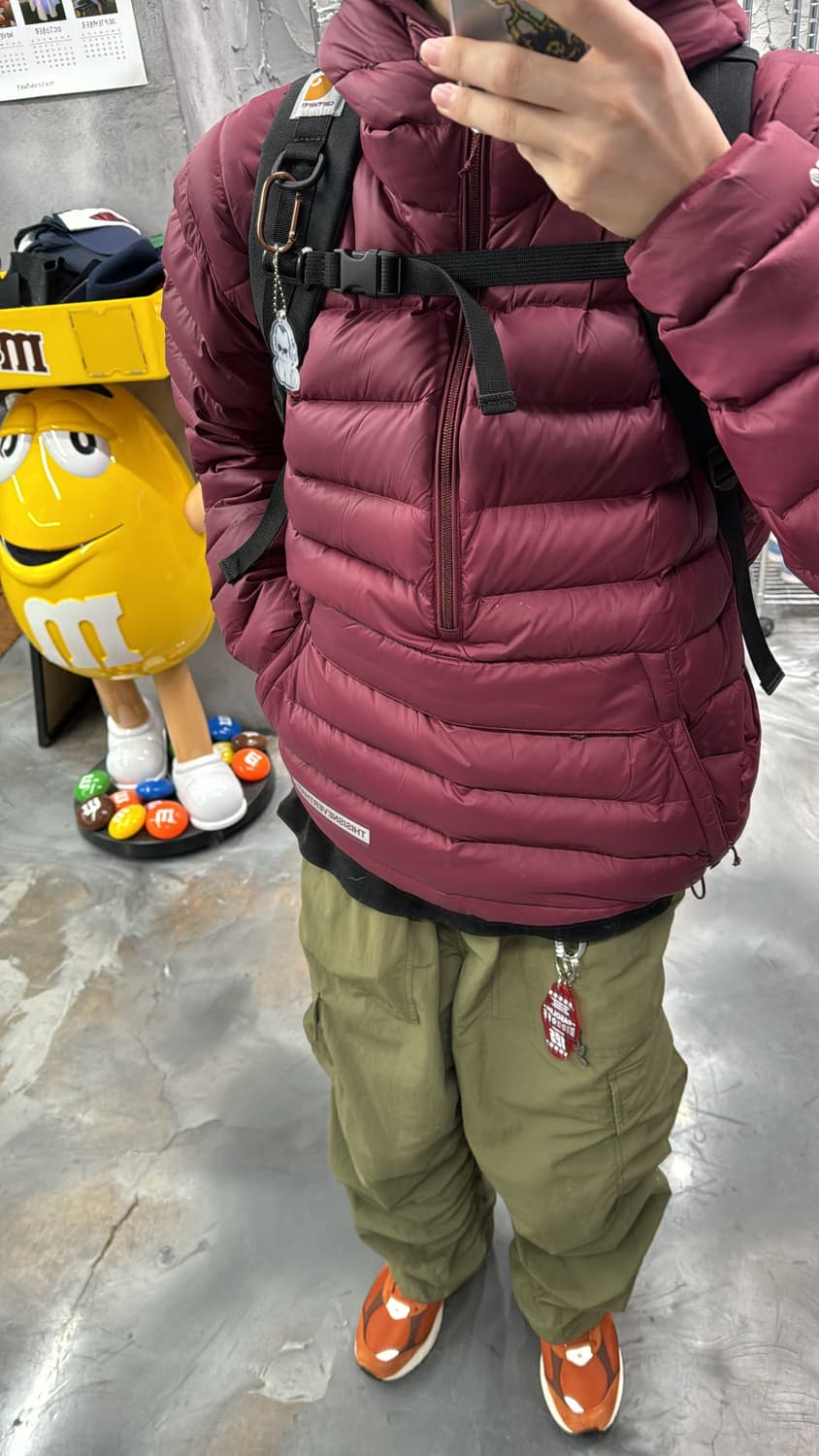 (M) 디스이즈네버댓 PERTEX 다운 풀오버 경량 패딩 버건디 상품이미지3