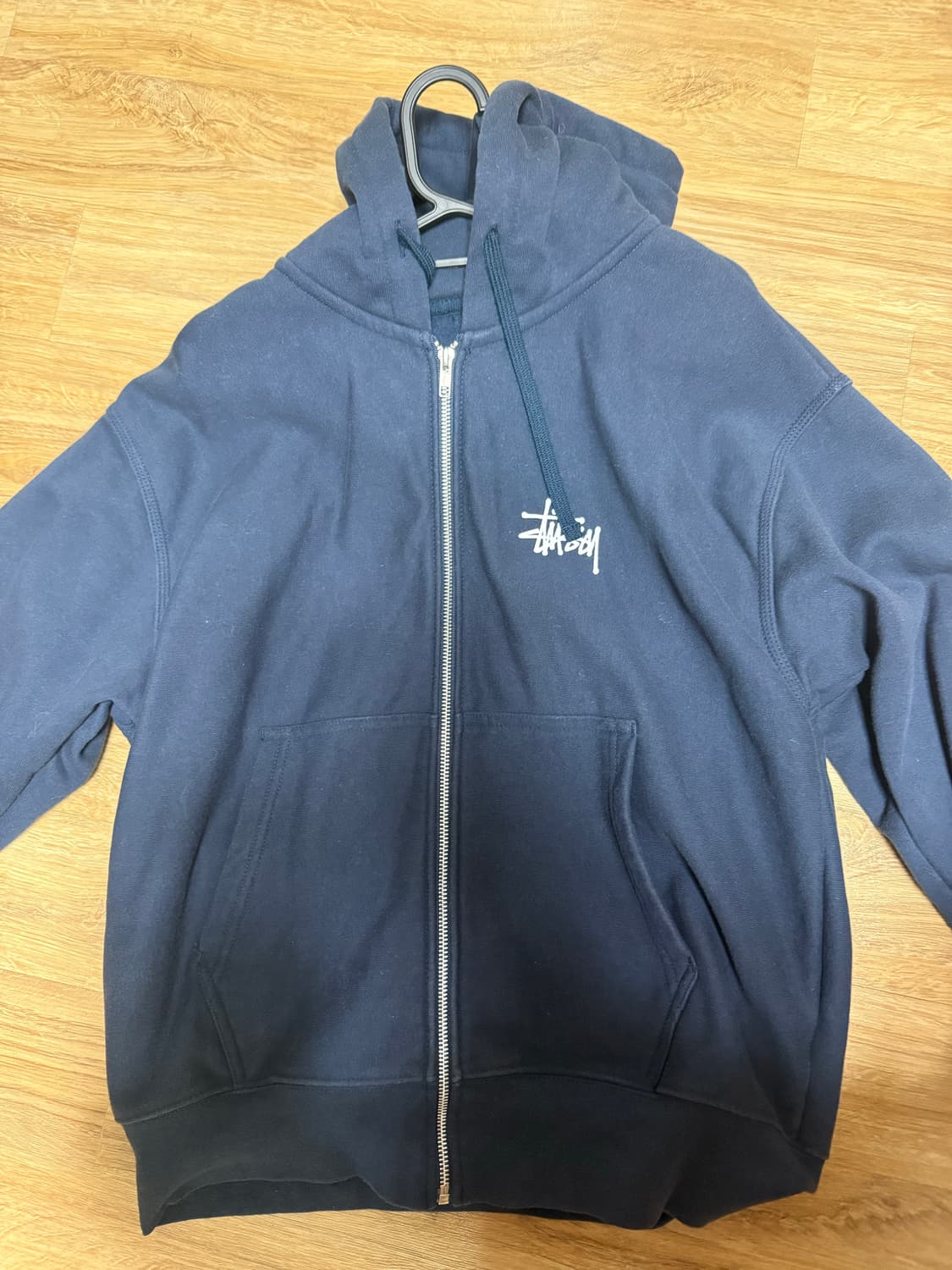 스투시 네이비 후드집업 S 상품이미지3