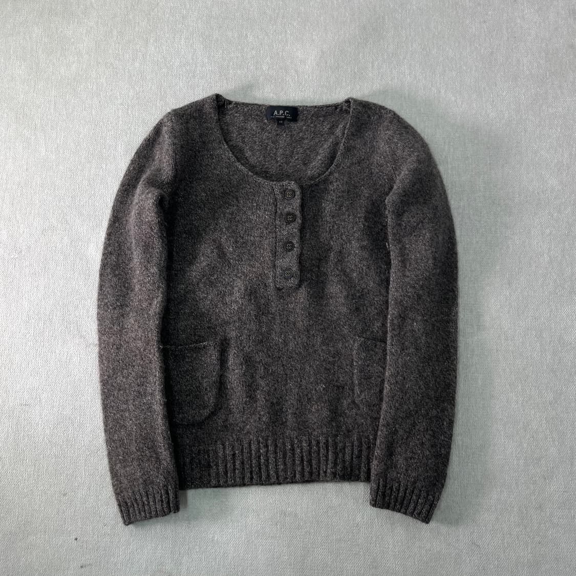 W 90 APC 아페쎄 00s 헨리넥 램스울 니트 상품이미지1