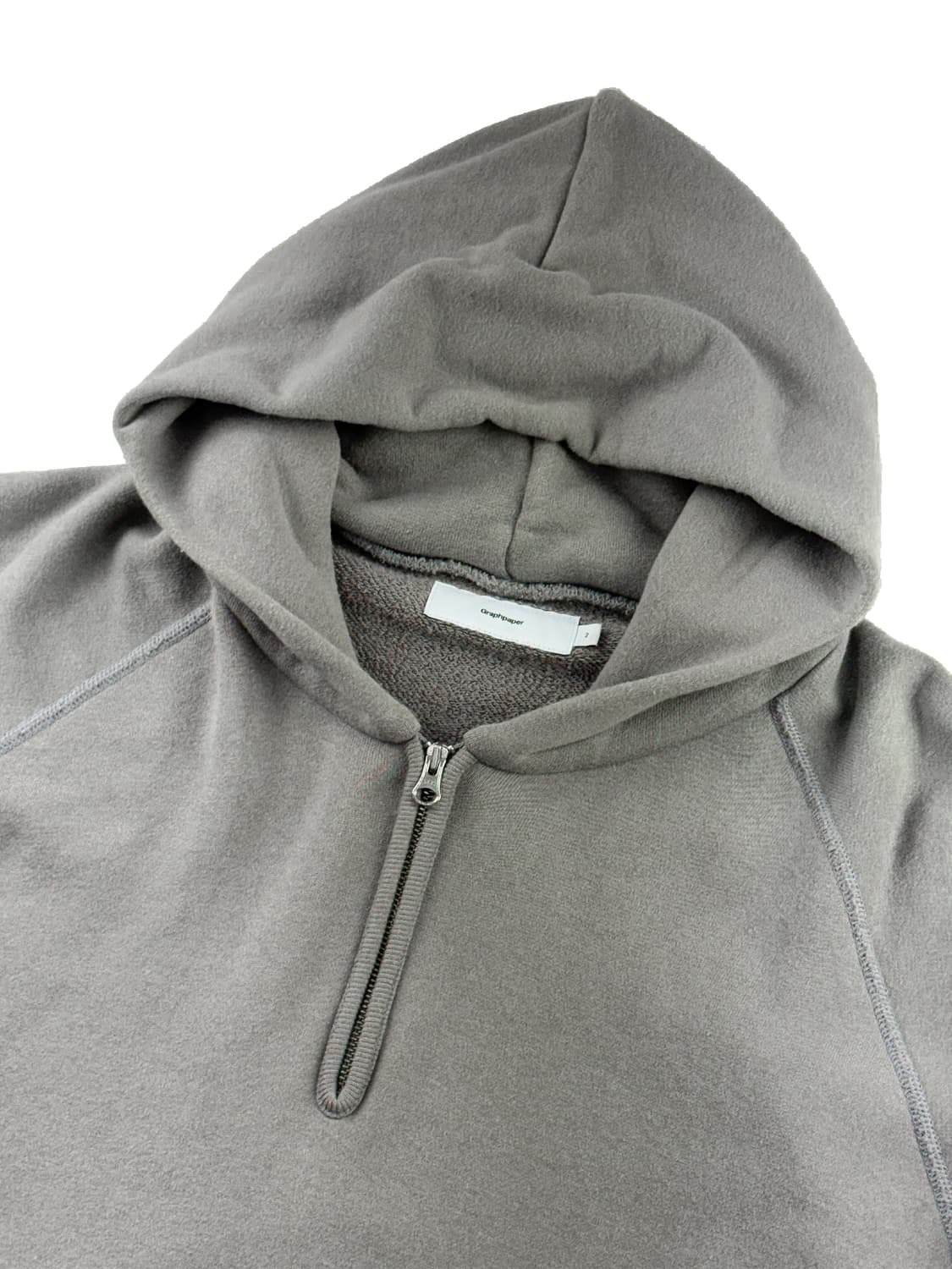그라프페이퍼 x 루프휠러 하프 지퍼 파카 그레이 상품이미지2