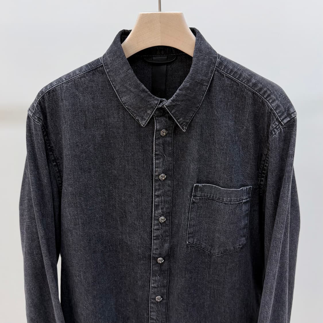 [S+급/L] 크롬하츠 레더패치 데님 셔츠 자켓 상품이미지2