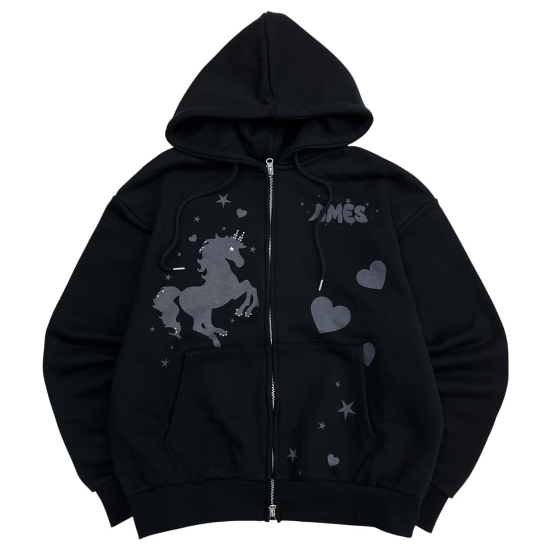 AMES 미사용 홀스 프린팅 블랙 후드집업 ( 발매가 95000원 ) 상품이미지2