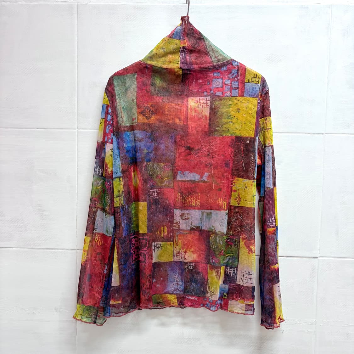 패턴 시스루 레이어드 롱 슬리브 상품이미지5